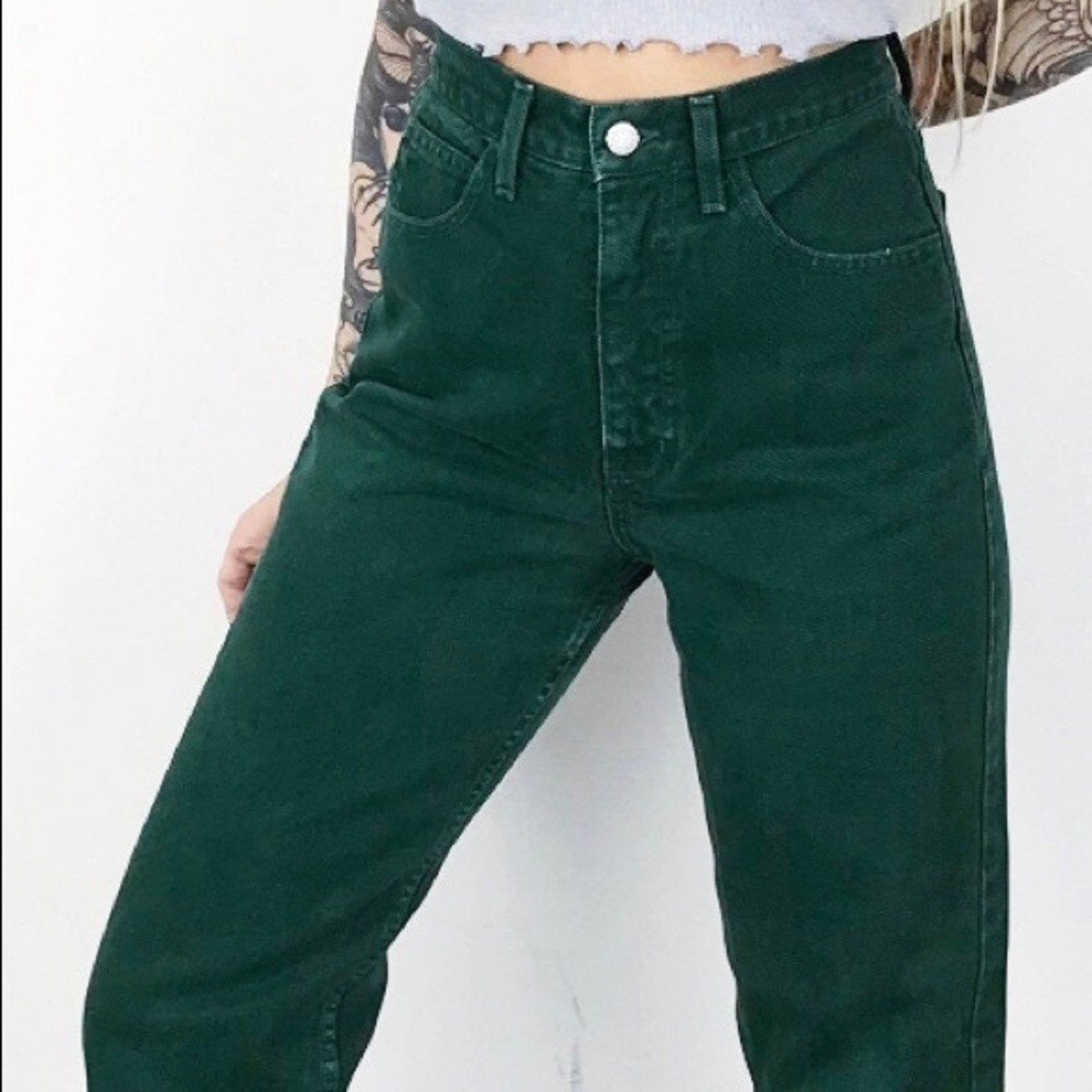 Rare Vintage Guess Forest Green Jeans / Size 26 - Picture 3 of 5